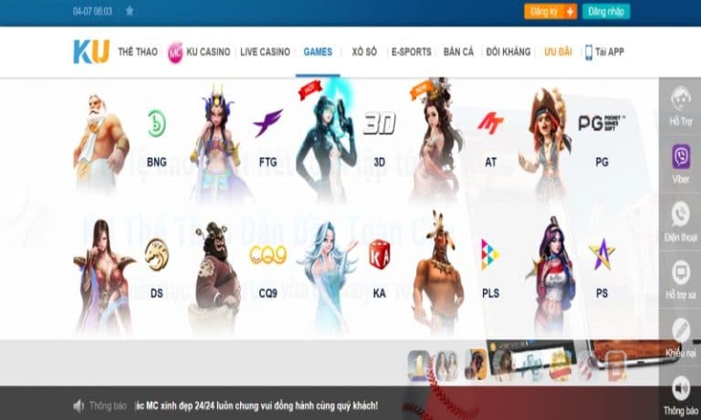 Kho game đa dạng của KU11