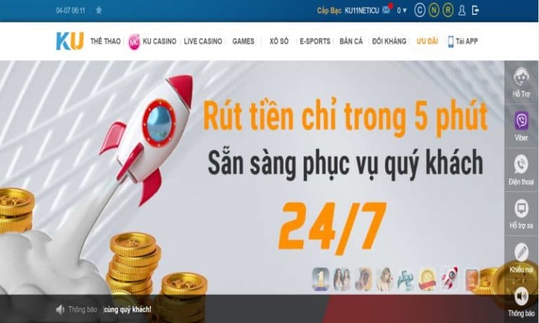 Rút tiền tại KU11